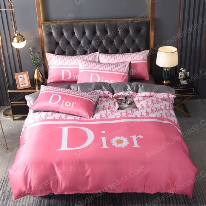 Christian Dior Logo Brand Bedding Set Bedroom Luxury Bedspread Home Decor