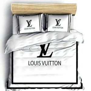 Louis Vuitton Logo Brand Bedding Set Luxury Home Decor Bedroom Bedspread