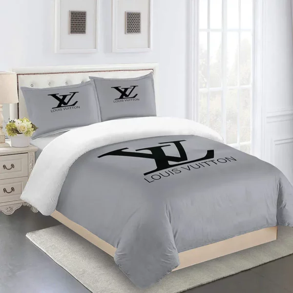 Louis Vuitton Logo Brand Bedding Set Bedspread Luxury Home Decor Bedroom