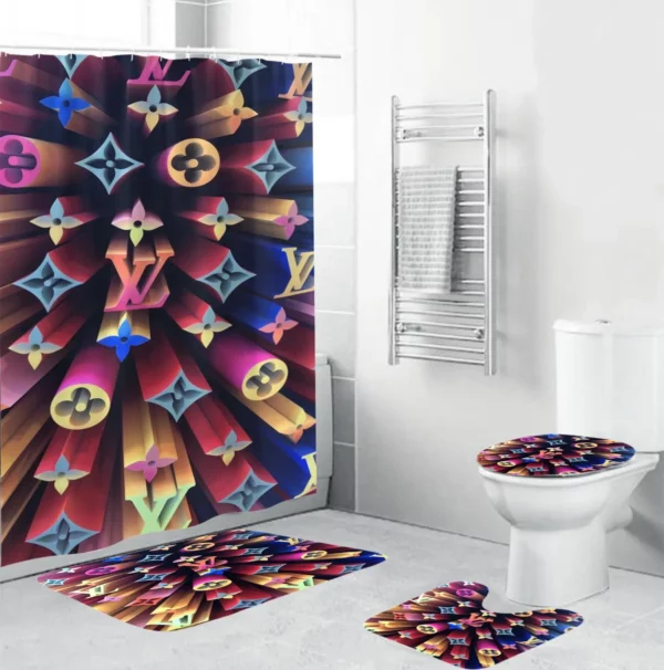 Louis Vuitton Lv Louis Vuitton Colorful D Monogram Bathroom Set Bath Mat Hypebeast Luxury Fashion Brand Home Decor