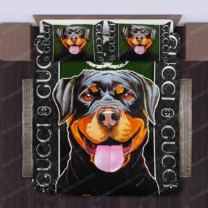 Gucci Rottweilers Logo Brand Bedding Set Luxury Home Decor Bedspread Bedroom