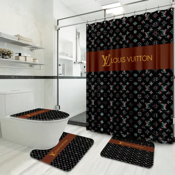 Louis Vuitton Lv Louis Vuitton Bathroom Set Bath Mat Luxury Fashion Brand Home Decor Hypebeast