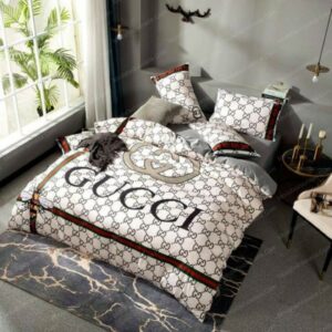 Gucci Logo Brand Bedding Set Bedroom Home Decor Luxury Bedspread