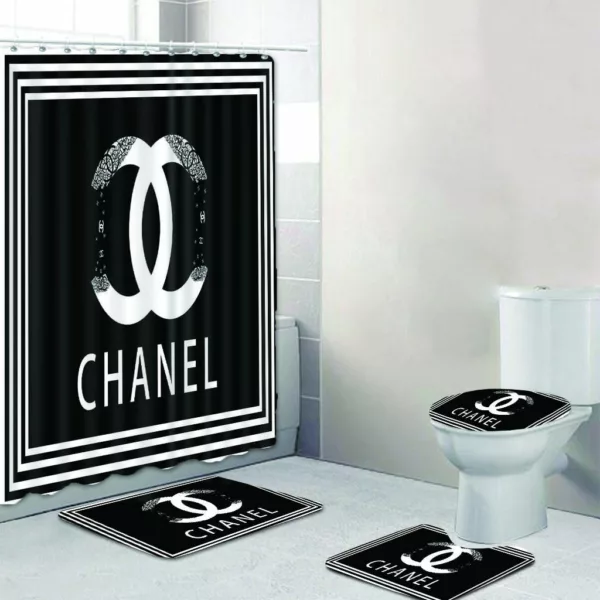 Chanel Black Square Bathroom Set Luxury Fashion Brand Bath Mat Home Decor Hypebeast