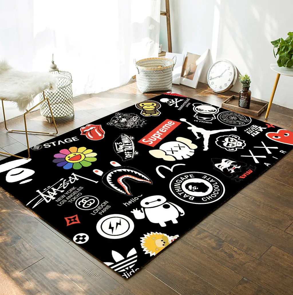 Supreme Rectangle Rug Home Decor Luxury Fashion Brand Area Carpet Door Mat