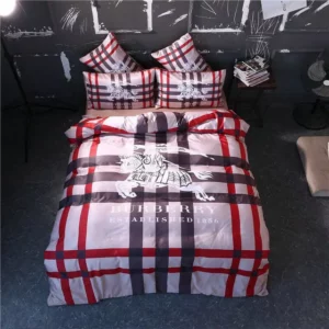 Burberry Logo Brand Bedding Set Bedspread Luxury Bedroom Home Decor