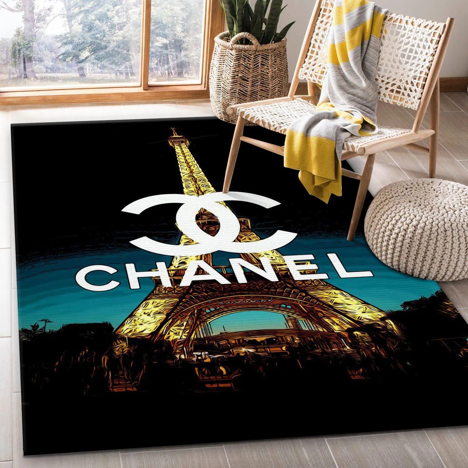 Chanel Rectangle Rug Home Decor Door Mat Fashion Brand Luxury Area Carpet