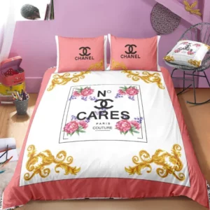 Chanel Flowers Logo Brand Bedding Set Home Decor Luxury Bedspread Bedroom