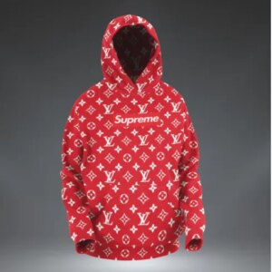 Louis Vuitton Supreme Red Type 599 Luxury Hoodie Fashion Brand Outfit