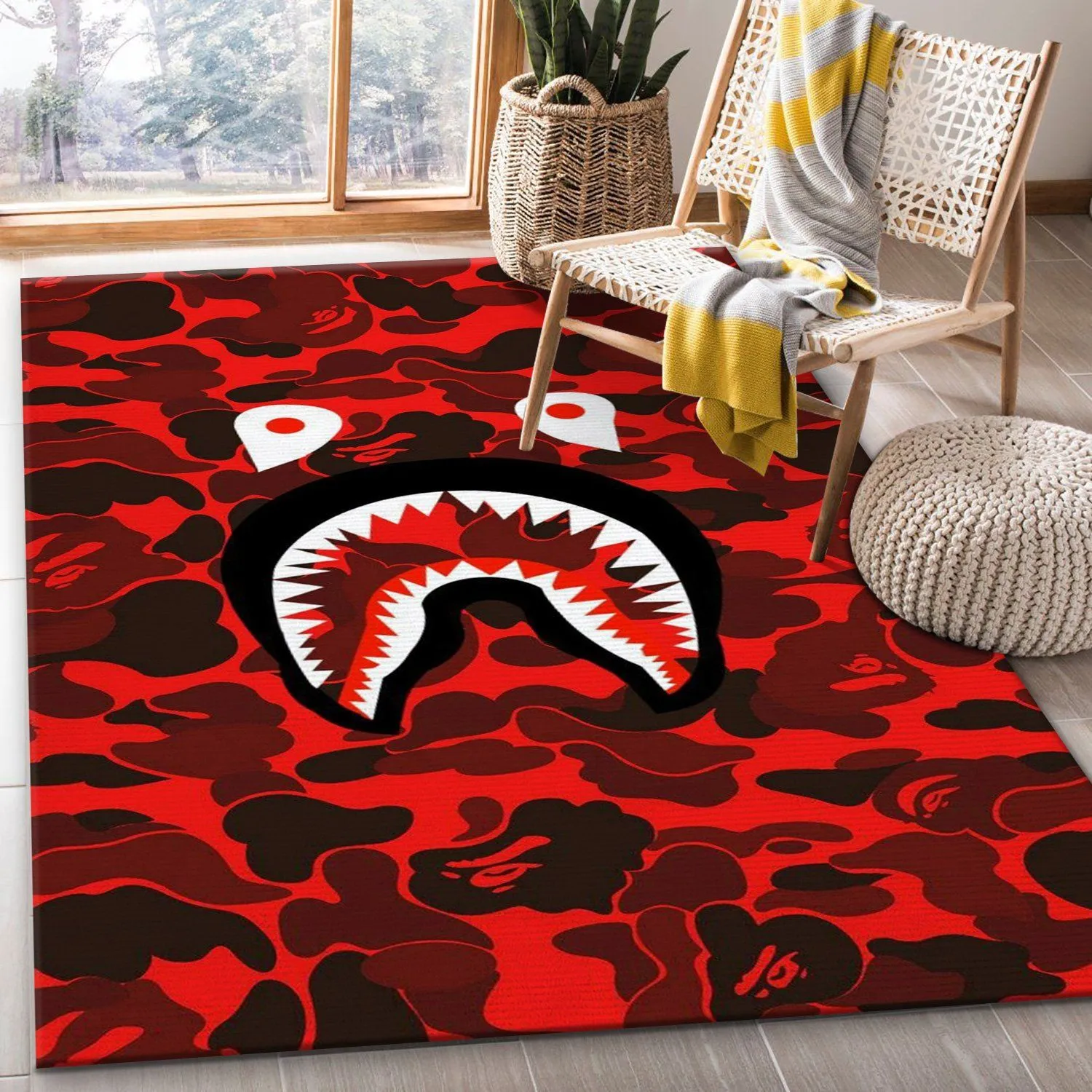 Bape Rectangle Rug Luxury Home Decor Door Mat Area Carpet Fashion Brand