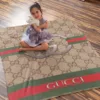 Gucci Logo Fleece Blanket Fashion Brand Luxury Home Decor