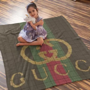 Gucci Logo Fleece Blanket Fashion Brand Home Decor Luxury