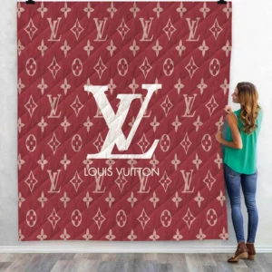 Louis Vuitton Red Fleece Blanket Home Decor Luxury Fashion Brand