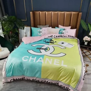 Chanel Logo Brand Bedding Set Bedspread Luxury Bedroom Home Decor