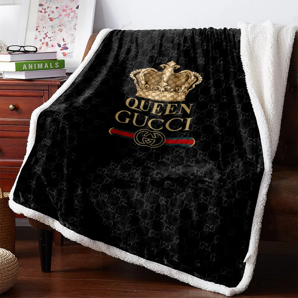 Gucci Queen Fleece Blanket Fashion Brand Luxury Home Decor