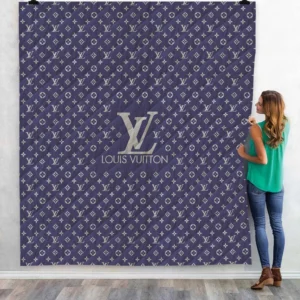 Louis Vuitton Logo Fleece Blanket Fashion Brand Luxury Home Decor