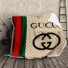 Gucci Beige Logo Fleece Blanket Fashion Brand Luxury Home Decor