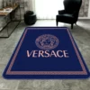 Versace Blue Rectangle Rug Luxury Home Decor Fashion Brand Door Mat Area Carpet