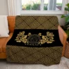 Versace Medusa Pattern Fleece Blanket Fashion Brand Home Decor Luxury