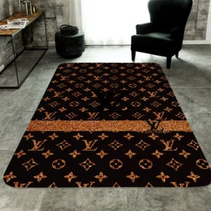 Louis Vuitton Brown Rectangle Rug Fashion Brand Luxury Home Decor Door Mat Area Carpet