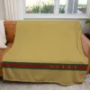 Gucci Yellow Fleece Blanket Fashion Brand Home Decor Luxury