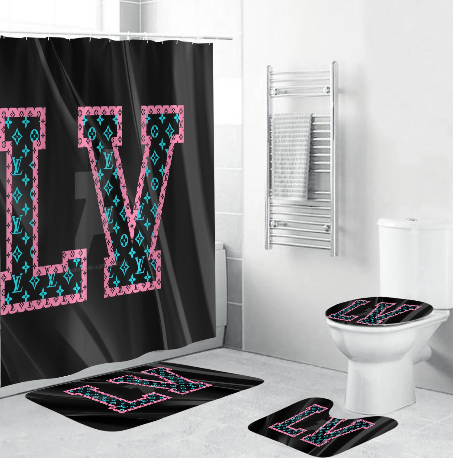 Louis Vuitton Bathroom Set Hypebeast Luxury Fashion Brand Home Decor Bath Mat