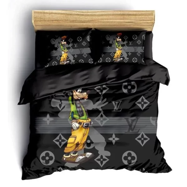 Louis Vuitton Pluto Logo Brand Bedding Set Bedroom Luxury Home Decor Bedspread