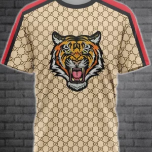 Gucci Tiger Beige T Shirt Luxury Outfit Fashion