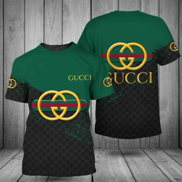 Gucci Yellow Logo Green Black T Shirt Outfit Luxury Fashion