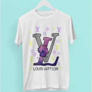 Louis Vuitton Logo Purple Flower T Shirt Luxury Outfit Fashion