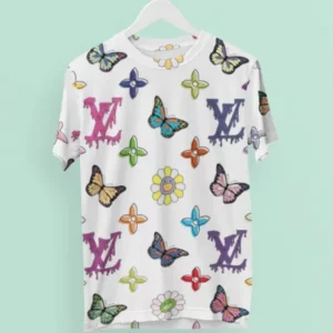 Louis Vuitton Colorful Butterfly T Shirt Fashion Luxury Outfit