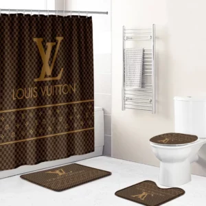 Louis Vuitton Lv Brown Bathroom Set Bath Mat Hypebeast Home Decor Luxury Fashion Brand