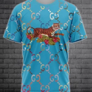 Gucci Tiger Blue T Shirt Outfit Luxury Fashion