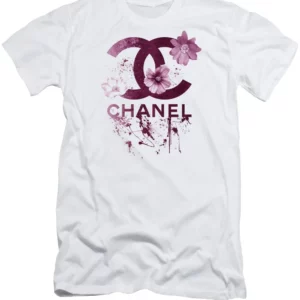 Chanel Flowers Pinky Logo White T Shirt Luxury Fashion Outfit