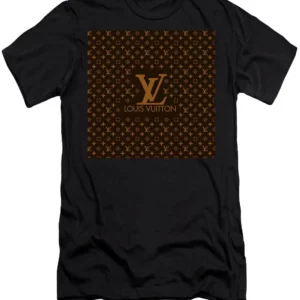 Louis Vuitton Brown Pattern Black T Shirt Luxury Fashion Outfit