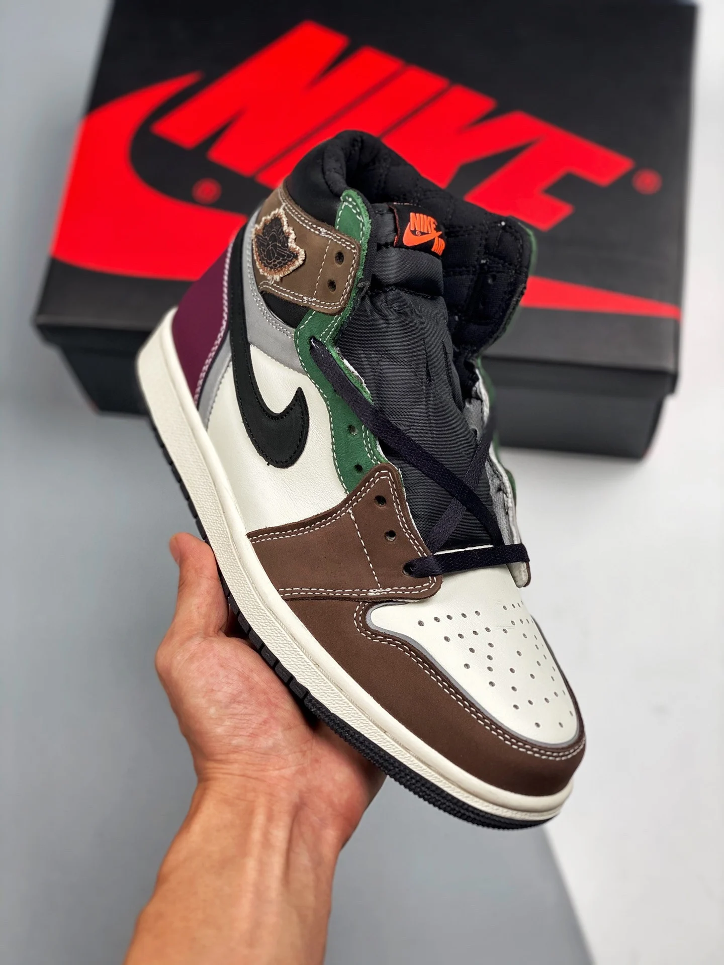 Air Jordan 1 High OG Hand Crafted Black Archaeo Brown-Dark Chocolate For Sale