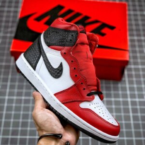 Air Jordan 1 High OG Satin Snake Gym Red White-Black For Sale