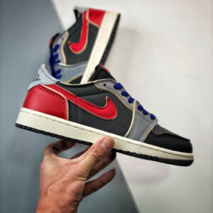 Air Jordan 1 Low OG EX Black Dark Smoke Grey-Red For Sale