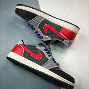 Air Jordan 1 Low OG EX Black Dark Smoke Grey-Red For Sale