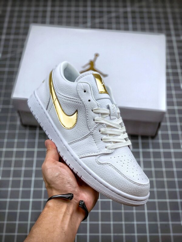 Air Jordan 1 Low White Metallic Gold For Sale