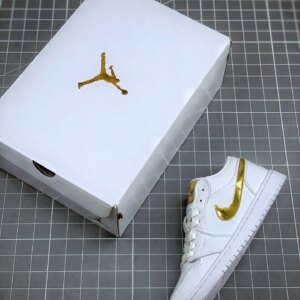 Air Jordan 1 Low White Metallic Gold For Sale