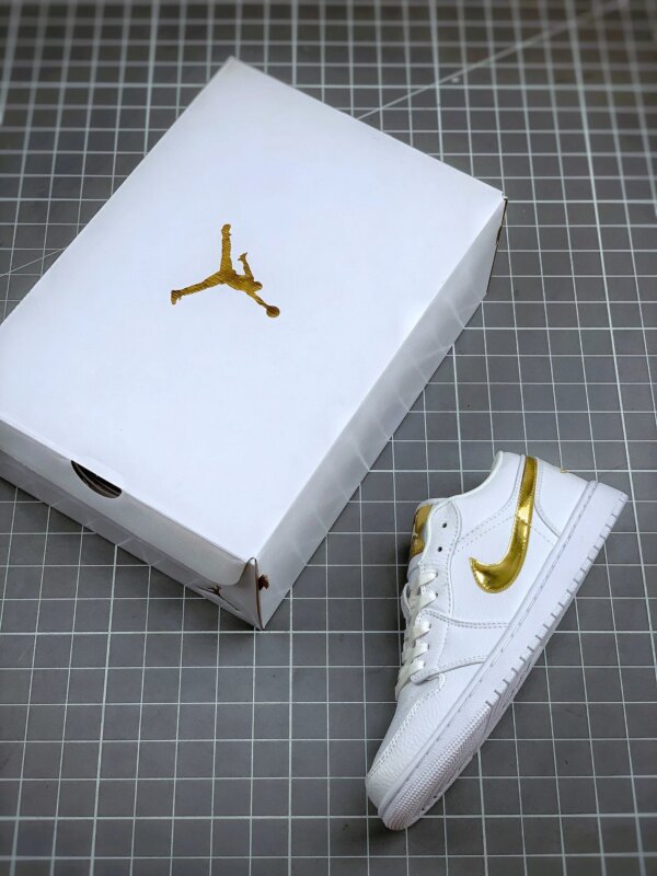 Air Jordan 1 Low White Metallic Gold For Sale