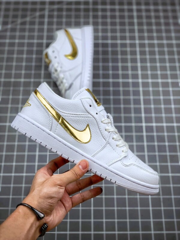 Air Jordan 1 Low White Metallic Gold For Sale