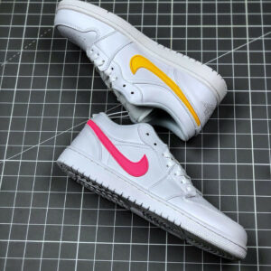 Air Jordan 1 Low White Multi-Color Swoosh CW7033-100 For Sale