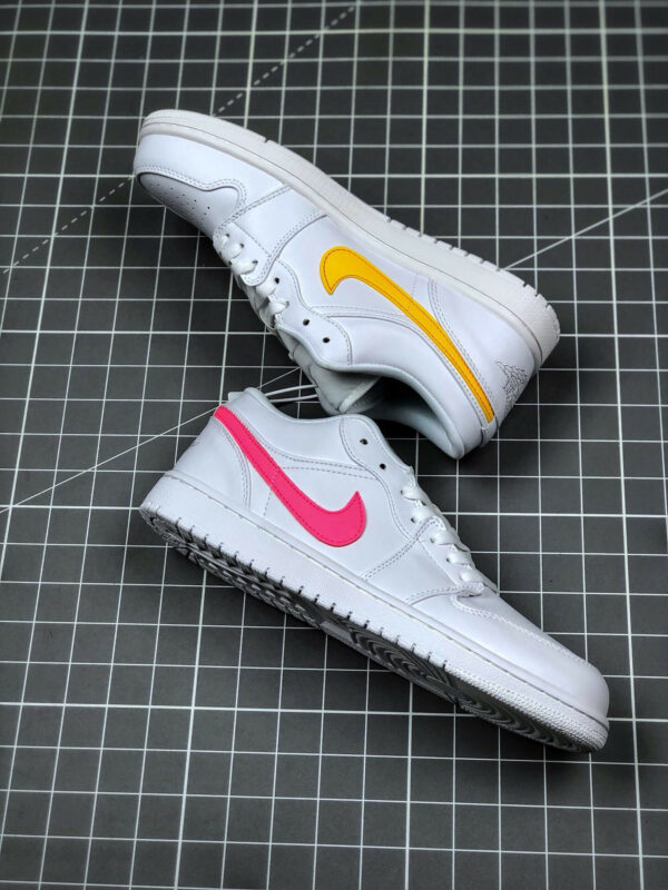 Air Jordan 1 Low White Multi-Color Swoosh CW7033-100 For Sale