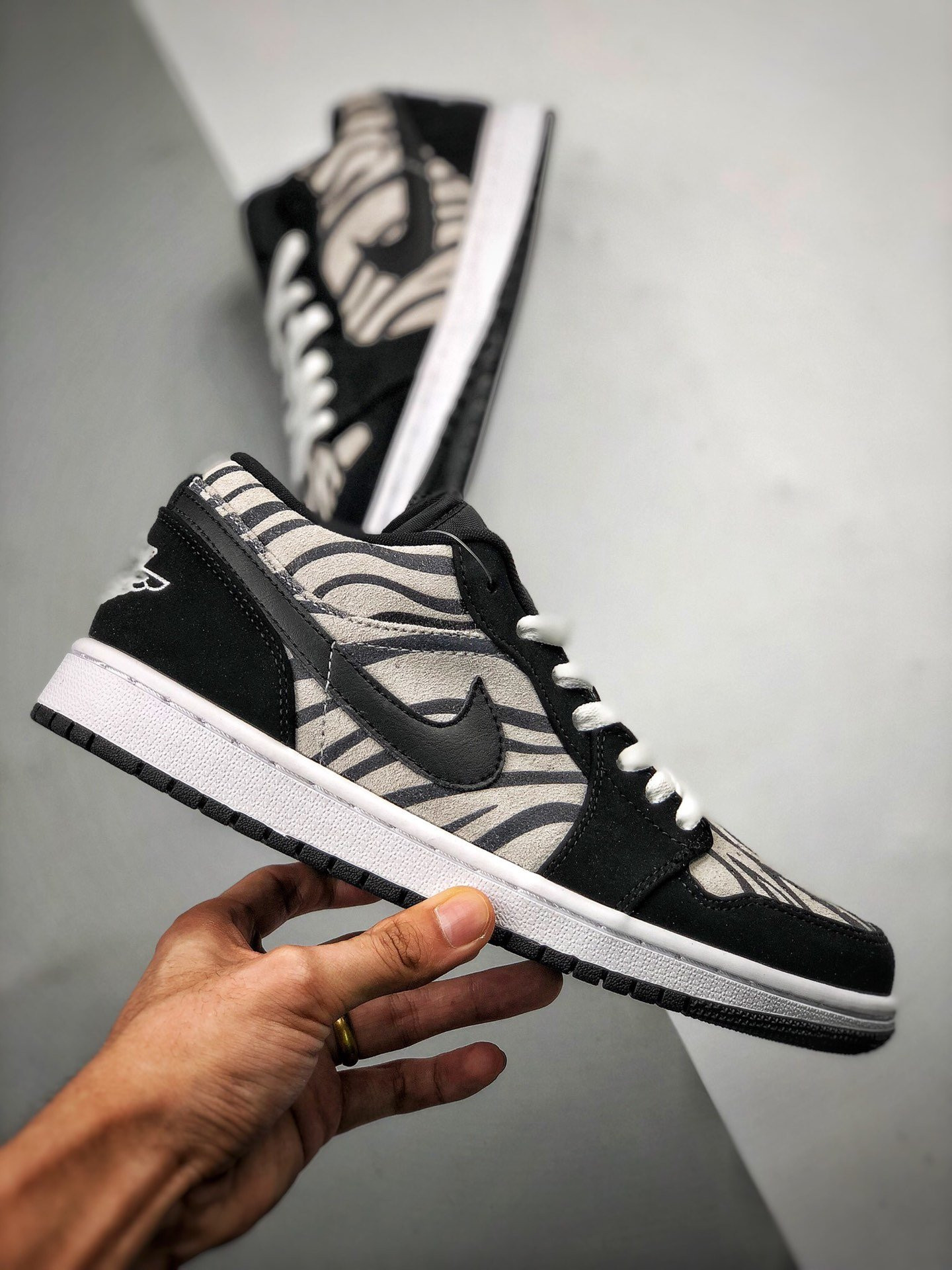 Air Jordan 1 Low Zebra Black White-Sail On Sale