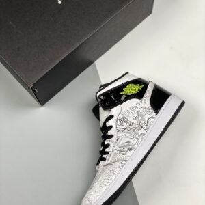 Air Jordan 1 Mid DIY White Black-Volt For Sale