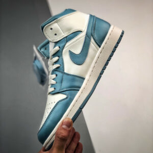 Air Jordan 1 Mid UNC White Powder Blue BQ6472-141 For Sale