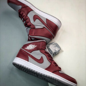 Air Jordan 1 Mid Cherrywood Red Cement Grey White For Sale