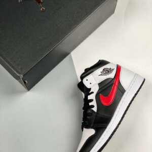 Air Jordan 1 Mid Chicago Black Chile Red-White For Sale